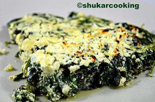 Gratin de roquette/épinard  à la feta