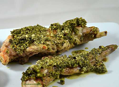 Lapin au pesto d’orties et noisettes