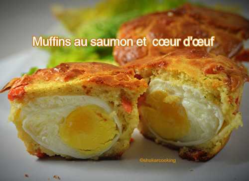 Muffins au saumon et cœur d’œuf