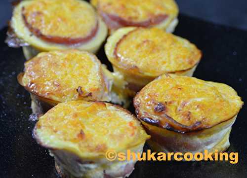 Muffins d'automne: potimarron, champignons et lard fumé