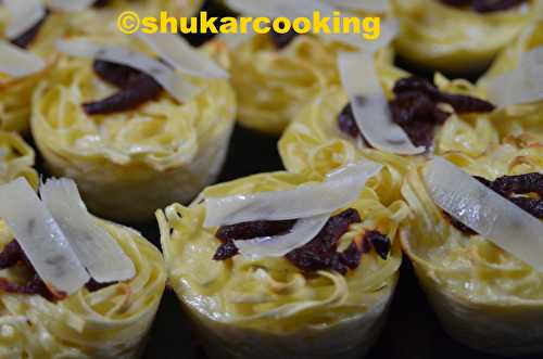 Nids de pâtes en omelette - Shukar Cooking
