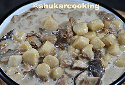 Noix de St Jacques aux champignons des bois - Shukar Cooking