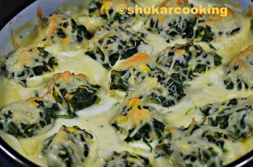 Œufs en gratin d’épinards - Shukar Cooking