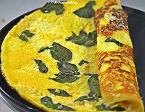 Omelette au brocciu et au basilic