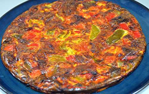 Omelette au poivrons grillés et chorizo cuite au four - Shukar Cooking
