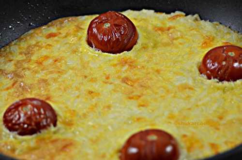 Omelette au riz cuite au four - Shukar Cooking