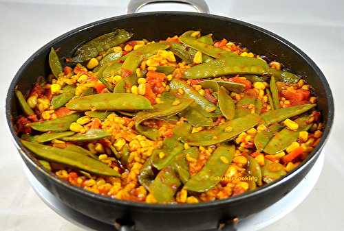 Paella végan et légère aux légumes - Shukar Cooking