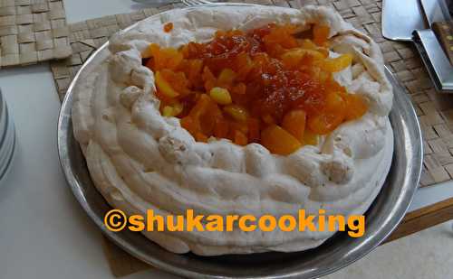 Pavlova aux trois abricots