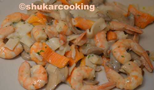 Poêlée de surimi et crevettes - Shukar Cooking