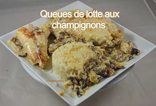 Queues de lotte aux champignons et crème