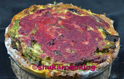 Quiche au pâté de noix aux betteraves