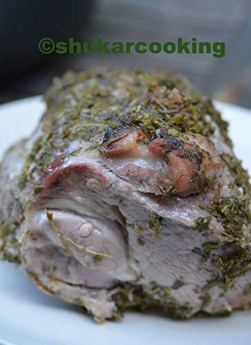 Rôti de porc en croute d’herbes du jardin