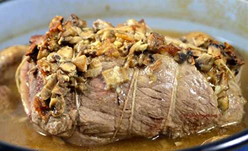 Rôti de veau léger farci aux champignons