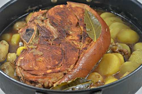 Rouelle de porc cuite au cidre