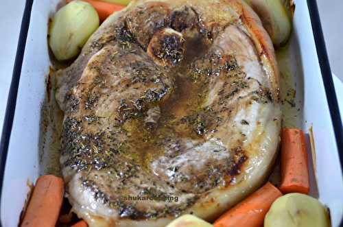 Rouelle de porc marinée à l’huile d’olive et vinaigre balsamique