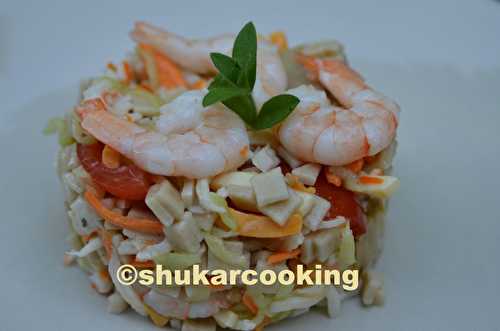 Salade de croset sarrasin, crevettes et surimi