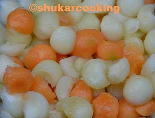 Salade de fruits aux trois melons - Shukar Cooking