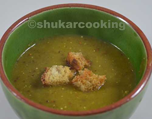 Soupe aux verts de poireaux courge courgette et moutarde à l’ancienne