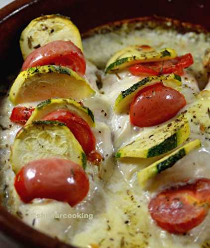 Suprêmes de poulet farci aux courgettes, tomates et fromage - Shukar Cooking