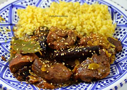 Tajine d'agneau au pruneau et sésame