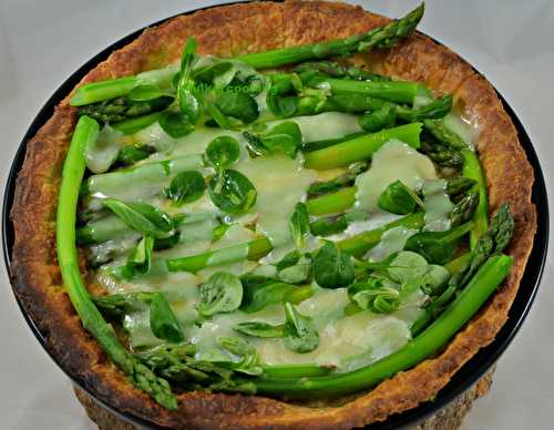 Tarte aux asperges vertes, crème d’artichauts et tome de brebis - Shukar Cooking