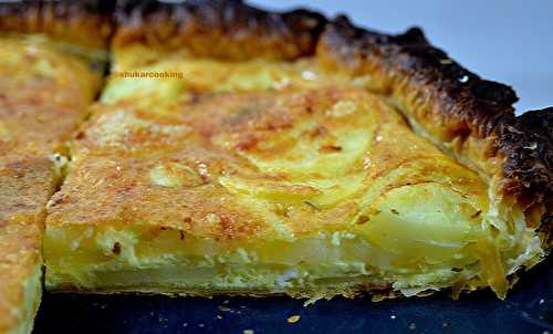 Tarte aux pommes de terre et cancoillotte