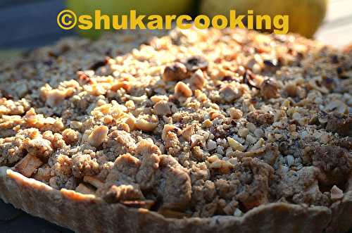 Tarte aux pommes et  crumble noisette