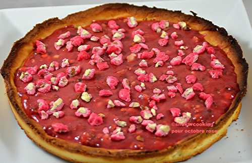 Tarte aux pralines roses pour octobre rose