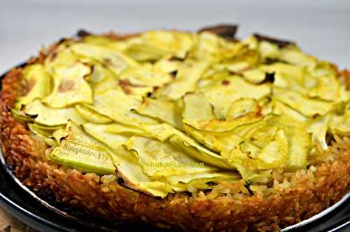 Tarte de riz aux courgettes grillées et ras-el-hanout