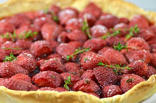 Tarte fine aux fraises rôties