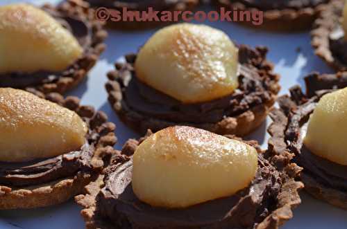 Tartelettes chocolat poire amande - Shukar Cooking