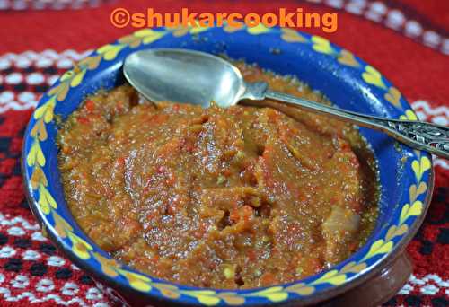 Zakuska tapenade roumaine aux aubergines poivrons et tomates