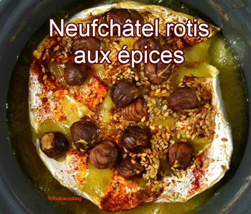 Neufchâtel rôti aux épices, noisettes et pommes