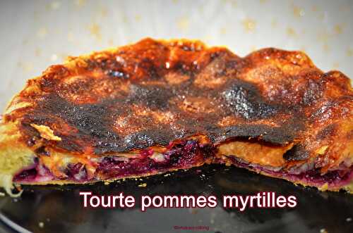 Tourte aux pommes et myrtilles