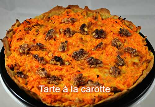 Tarte à la carotte, pâte sans beurre et sans huile