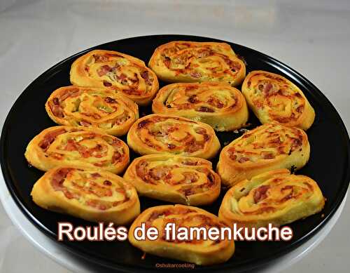 Roulés de flamenkuche pour l’apéro - Shukar Cooking