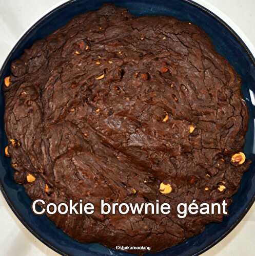 Cookie brownie géant