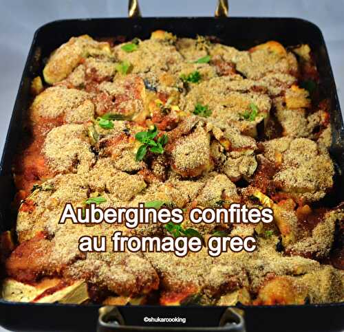 Aubergines confites au fromage grec