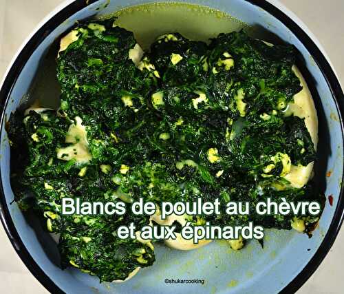 Blancs de poulet au chèvre et aux épinards