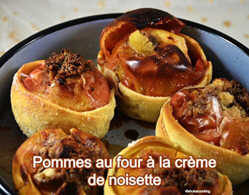 Pommes au four à la crème de noisette