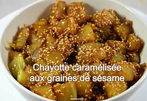 Chayotte caramélisée aux graines de sésame