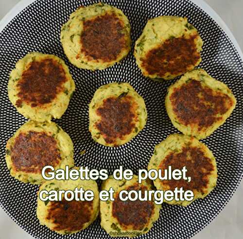 Galettes de poulet, carotte et courgette