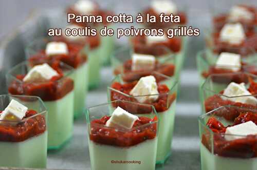 Panna cotta à la feta au coulis de poivrons grillés