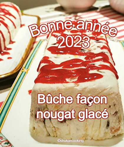 Bûche façon nougat glacé