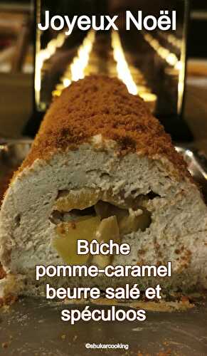 Bûche pomme-caramel beurre salé et spéculoos