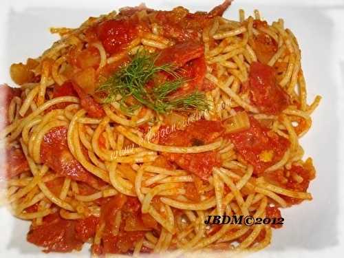 Pâtes Spaghetti au Chorizo, Fenouil & Tomates