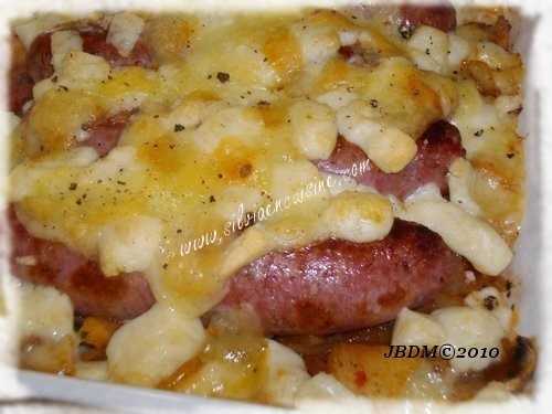 Saucisses de Toulouse en Gratin