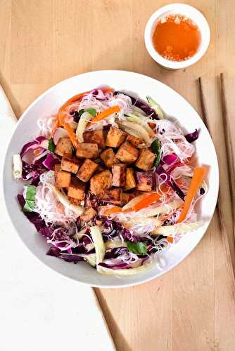 Bol de rouleaux de printemps et tofu au miso - Simplement Frais