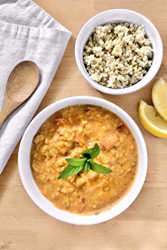 Dahl de lentilles corail vegan - Simplement Frais