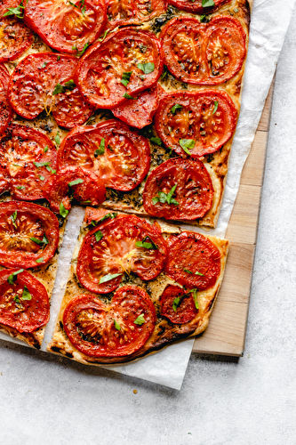 Tarte aux tomates et moutarde vegan